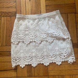 Crochet Off-White Mini Skirt || Forever 21